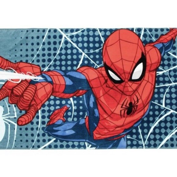 Marvel Spider-Man Oversized Bath Beach Towel Kids with Locker Loop Red Blue - Picture 2 of 9